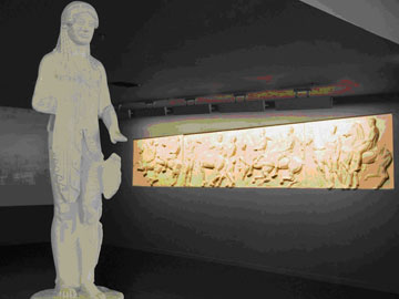 Άποψη της έκθεσης για το Νέο Μουσείο της Ακρόπολης, στο αεροδρόμιο