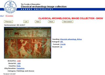 Τμήμα Κλασικής Αρχαιολογίας Πανεπιστημίου Aarhus, Classical archaeological image collection, 2007