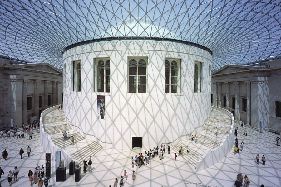 Η  μεγάλη κεντρική αίθουσα του Βρετανικού Μουσείου.