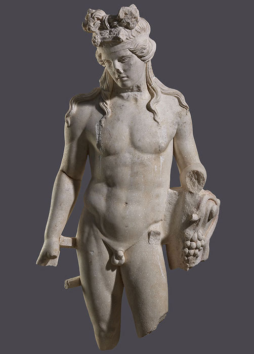 Μαρμάρινο άγαλμα του Διονύσου. Θεσσαλονίκη, 2ος αι. μ.Χ. Αρχαιολογικό Μουσείο Θεσσαλονίκης (Υπουργείο Πολιτισμού και Αθλητισμού).
