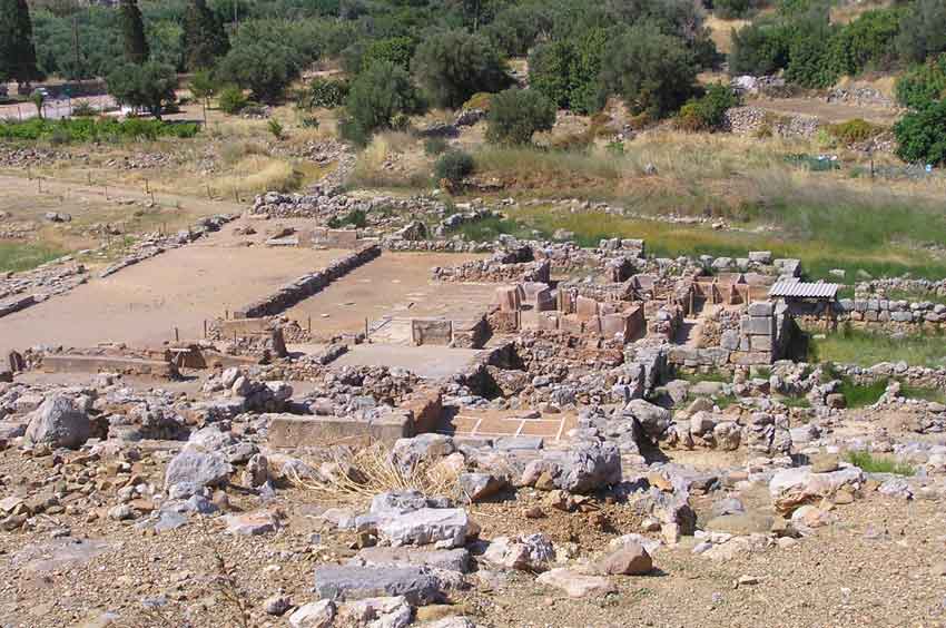 Άποψη του ανακτόρου της Ζάκρου, στην Κρήτη.