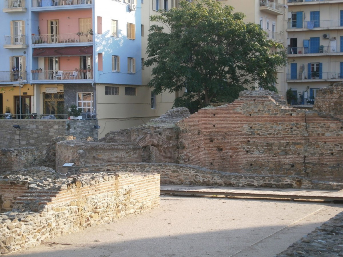 Ερείπια του ανακτόρου του Γαλερίου στη Θεσσαλονίκη (4ος αι. μ.Χ.).