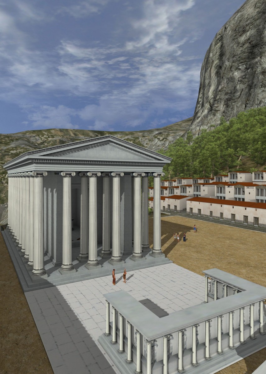 Σκηνή από την παραγωγή «Ταξίδι στην Αρχαία Πριήνη» που προβάλλεται στη «Θόλο» του Κέντρου Πολιτισμού «Ελληνικός Κόσμος».