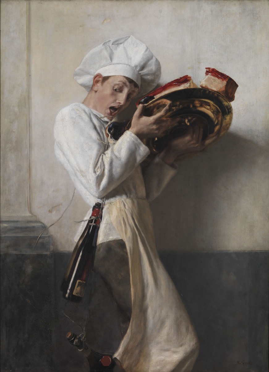 Νικόλαος Γύζης, «Ο Ζαχαροπλάστης», 1898. Λάδι σε μουσαμά, 127x100 εκ. Ιδιωτική Συλλογή.