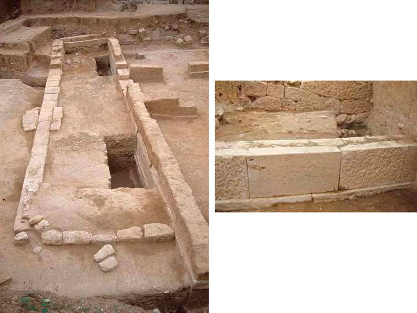 Κτίρια της Αρχαϊκής Αγοράς (7ος-5ος αι. π.Χ.) της αρχαίας Μεθώνης.