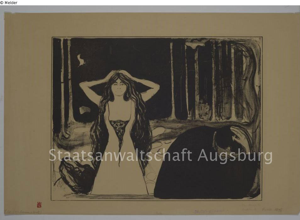 Munch, Edvard, «Asche», 1899. Το έργο βρέθηκε στο Μόναχο, στο διαμέρισμα του Κορνέλιους Γκούρλιτ (φωτ. Lost Art).