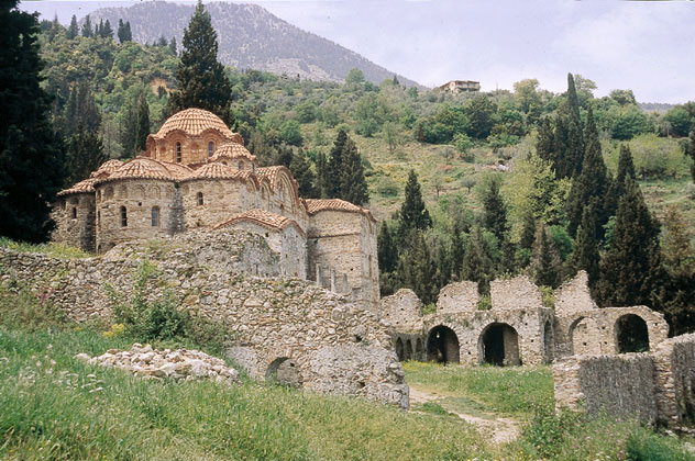 Ο ναός της Οδηγήτριας στον Μυστρά (φωτ. 5η Εφορεία Βυζαντινών Αρχαιοτήτων).