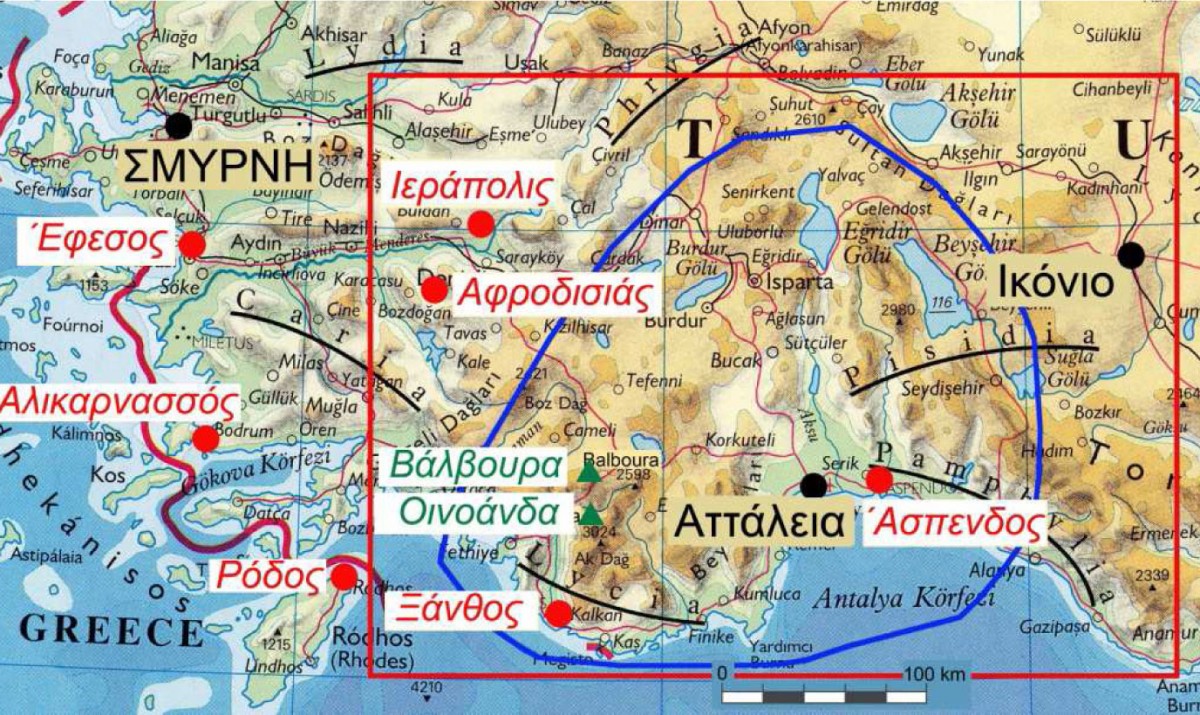 Χάρτης της περιοχής.