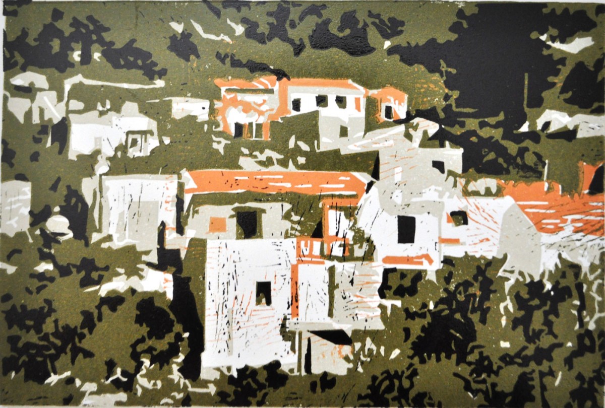 «Χωριό στην Κρήτη», έργο του Στάθη Ανδρουτσάκη.