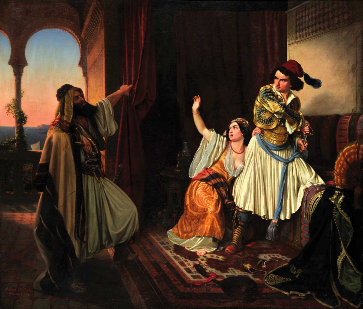 Βυρωνικό θέμα, Ceasar Willich. Ελαιογραφία σε μουσαμά. 