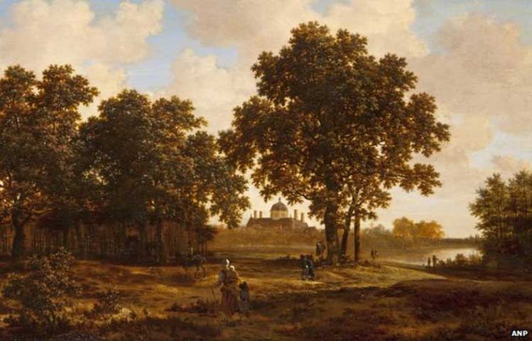 «Το δάσος της Χάγης με θέα στο ανάκτορο Χούις τεν Μπος». Το έργο του Γιόρις φαν ντερ Χάαγκεν θα επιστρέψει η ολλανδική βασιλική οικογένεια στους απογόνους του αρχικού ιδιοκτήτη (φωτ. BBC com).