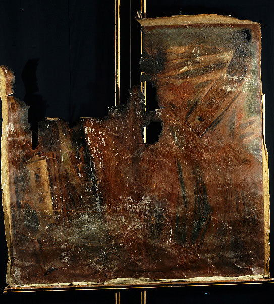 Εικ. 1. Ένα από τα τρία έργα του Κωνσταντίνου Παρθένη, που είχαν υποστεί φθορές λόγω πυρκαγιάς, απεικονίζει πιθανώς την Ανάσταση (φωτ. Εθνική Πινακοθήκη).