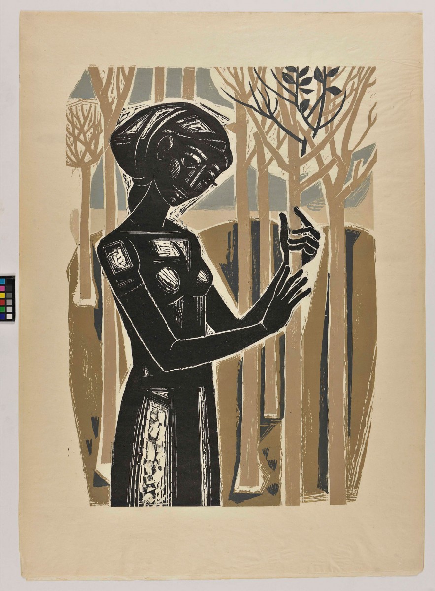 Τάσσος, «Σύνθεση», 1963. Ξυλογραφία 100x68 εκ.