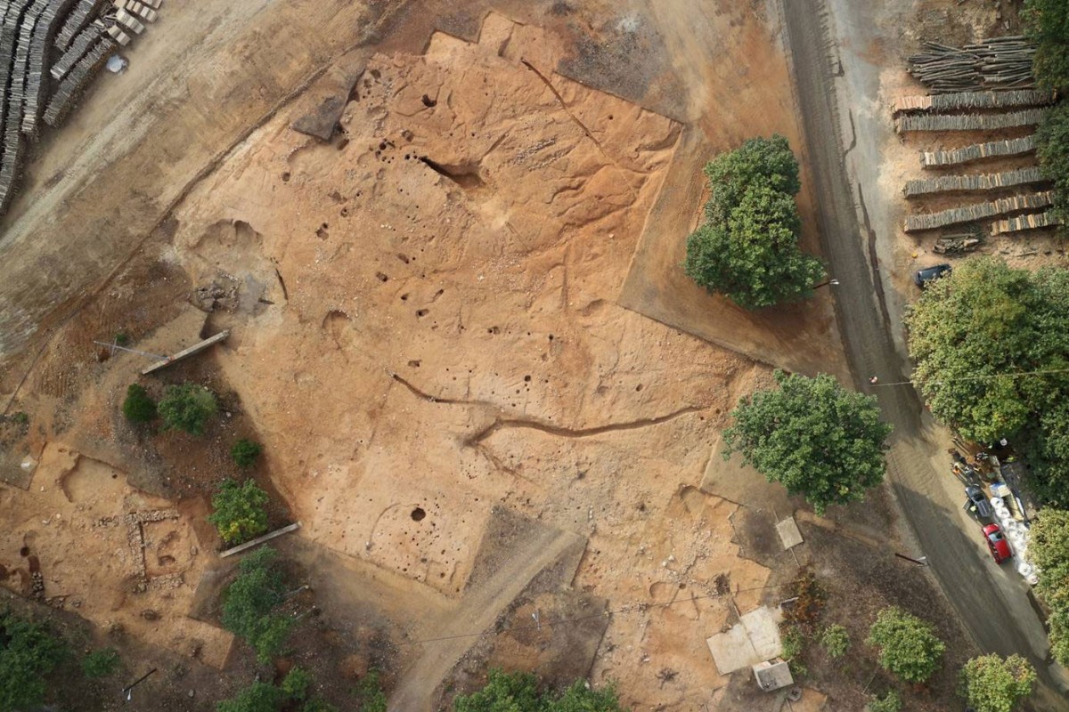 Aεροφωτογραφία της ανασκαφής (Πηγή ΥΠΠΟΑ).