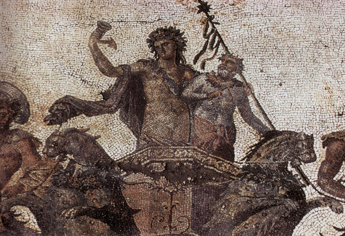 Τμήμα του ψηφιδωτού του Διονύσου από το Δίον (φωτ. ΑΠΕ - ΜΠΕ / Κέντρο Μεσογειακών Ψηφιδωτών Δίου).