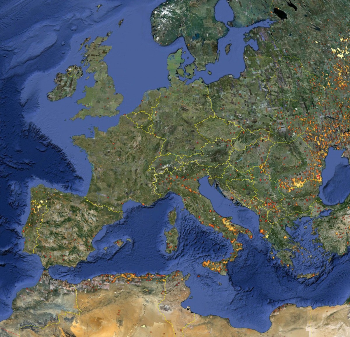 Η Ευρώπη υπέστη μια μεγάλη πληθυσμιακή αναστάτωση πριν από περίπου 14.500 χρόνια,, όταν μυστηριώδεις επιδρομείς την κατέκτησαν (φωτ. Google Earth).