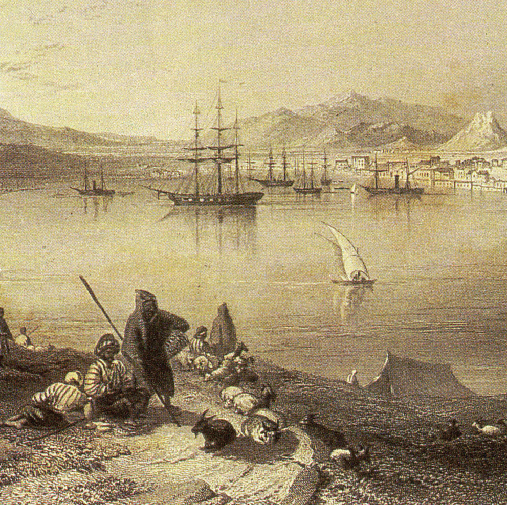 Πειραιάς, χαλκογραφία του 19ου αιώνα.