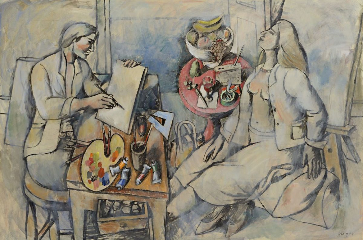 Έργο του Παύλου Σάμιου που παρουσιάζεται στην έκθεση «Παύλος Σάμιος: Κάθε έργο… μια ιστορία», στη Δημοτική Πινακοθήκη Χανίων.