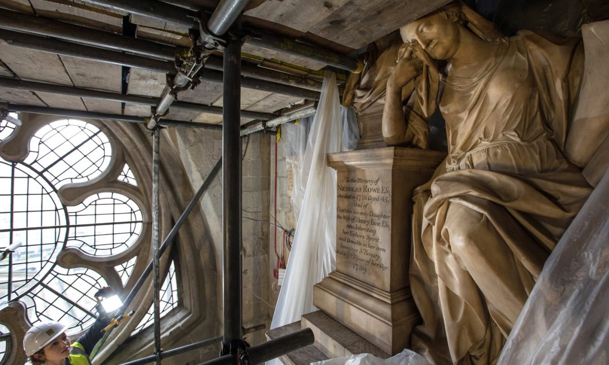 Στιγμιότυπο από τις εργασίες στο Αβαείο του Ουέστμινστερ (φωτ. Dan Kitwood/Getty Images).