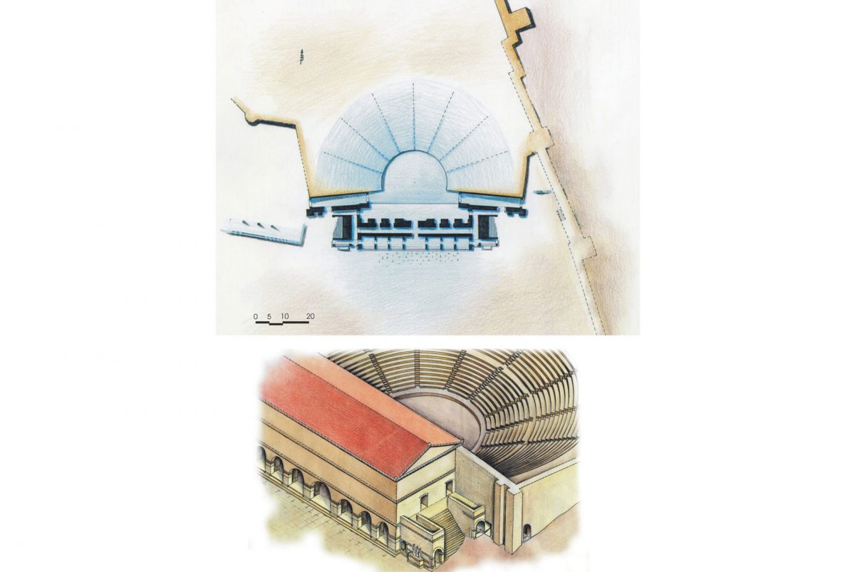 Θέατρο Φιλίππων. Φάση Ι της Ρωμαϊκής περιόδου (2ος αι. μ.Χ.). Φωτ. ΑΠΕ-ΜΠΕ.