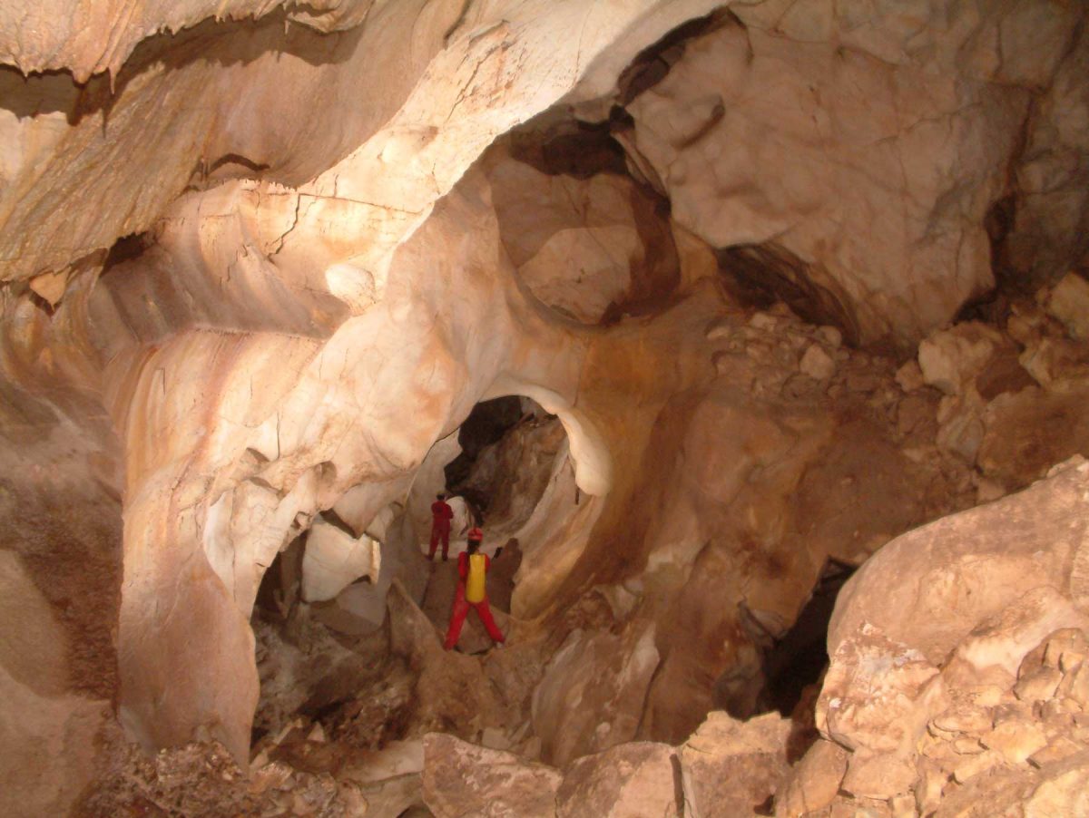 Άποψη του εσωτερικού του σπηλαίου Μελισσότρυπα (φωτ. Μουσείο Φυσικής Ιστορίας Βόλου).