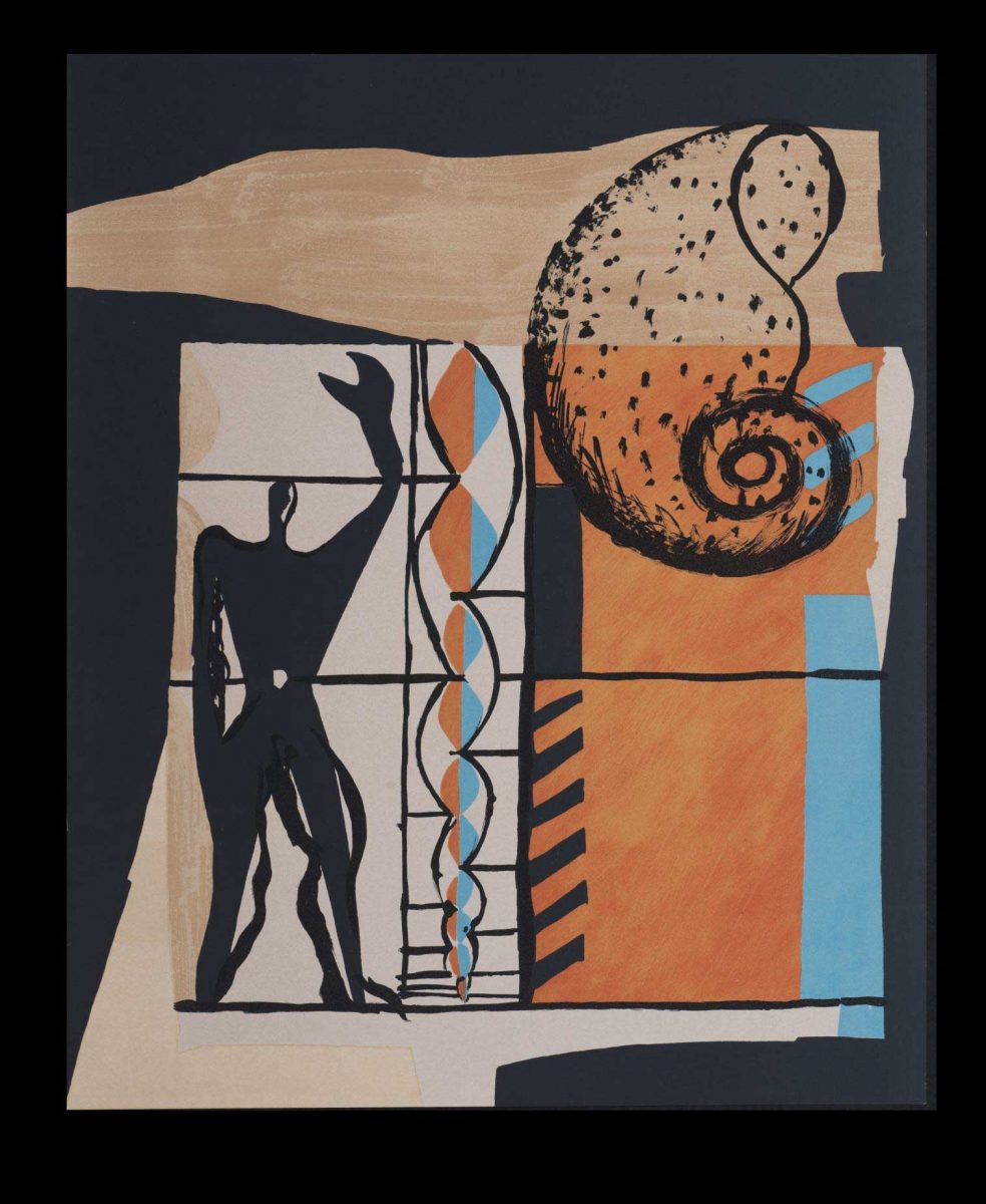 Le Corbusier, έγχρωμη λιθογραφία από το βιβλίο «Το ποίημα της ορθής γωνίας» (Poème de l’angle droit), Παρίσι, εκδόσεις Verve, 1955. Μουσείο-Βιβλιοθήκη Στρατή Ελευθεριάδη-Τεριάντ.