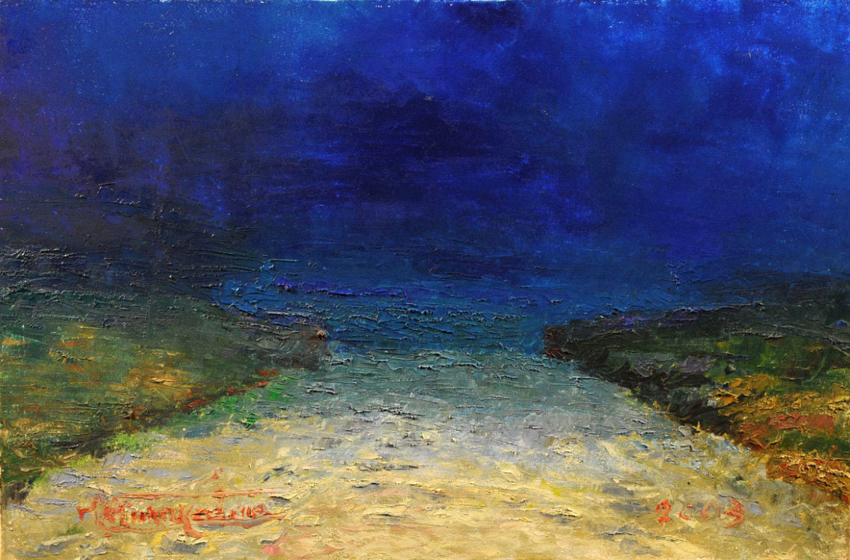 «Τήνος, Αμμουδερός Βυθός», έργο του Γιάννη Μανιατάκου, 2003.