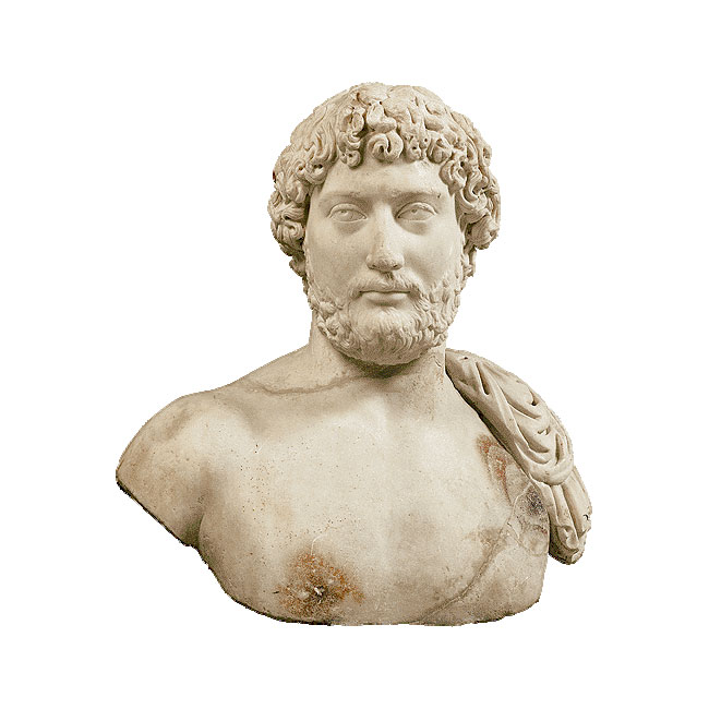 Προτομή του αυτοκράτορα Aδριανού που βρέθηκε στην Aθήνα. Γύρω στο 130 μ.Χ. Εθνικό Αρχαιολογικό Μουσείο.