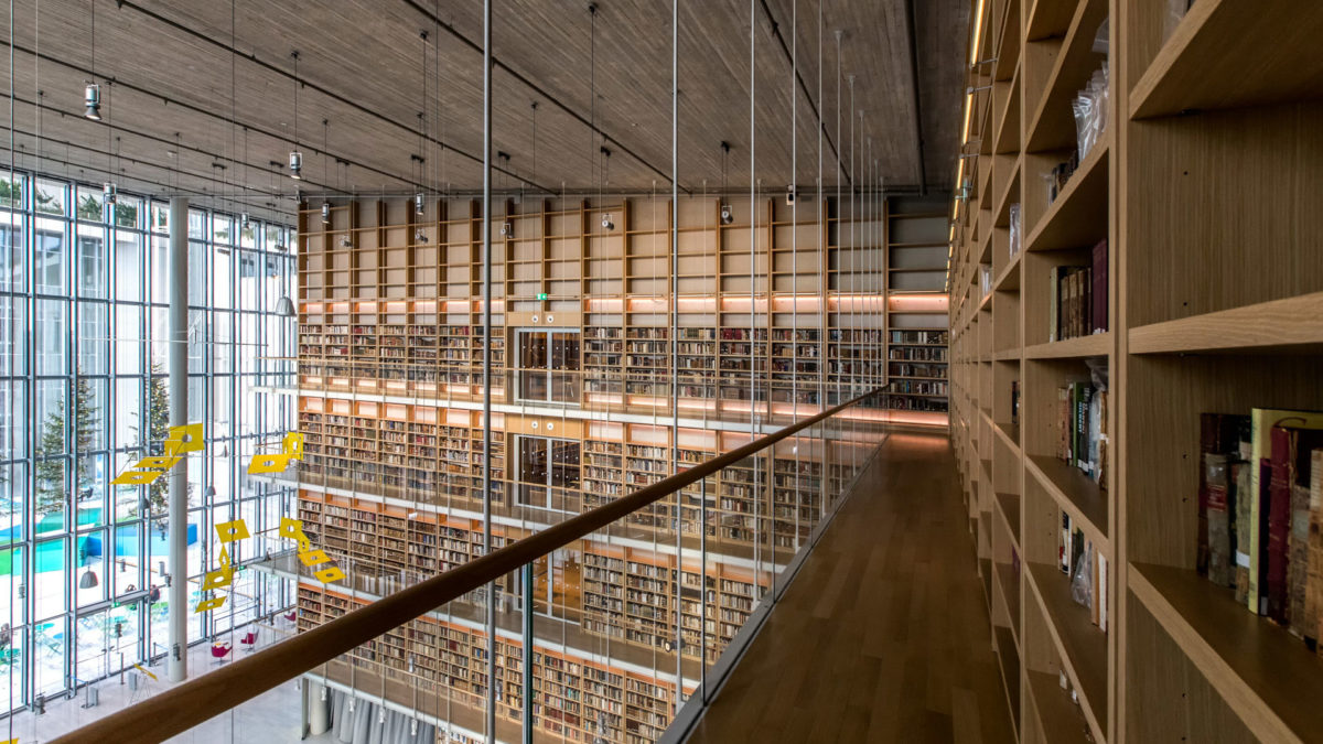 O Πύργος Βιβλίων της Εθνικής Βιβλιοθήκης της Ελλάδος. Φωτ.: © ΕΒΕ / Νίκος Καρανικόλας.