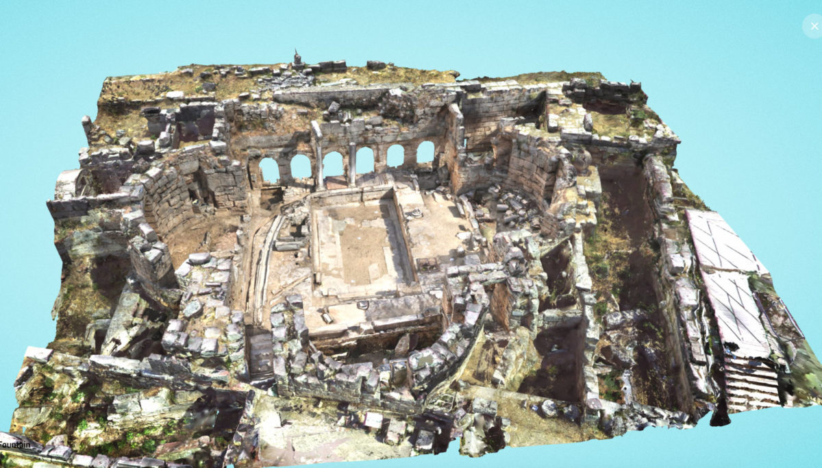 Τρισδιάστατη ψηφιακή αναπαράσταση της Πειρήνης Κρήνης στον αρχαιολογικό χώρο της Αρχαίας Κορίνθου (φωτ.: Google Arts & Culture/CyArk).