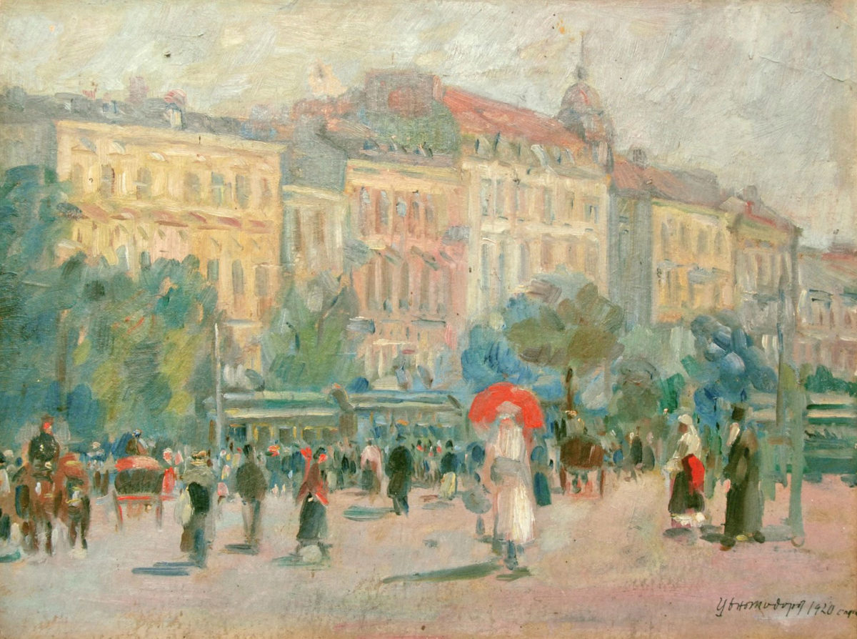 Tseno Todorov (1877-1953), «Δρόμος στη Σόφια», 1920. Λάδι σε χαρτόνι, 24x34 εκ.