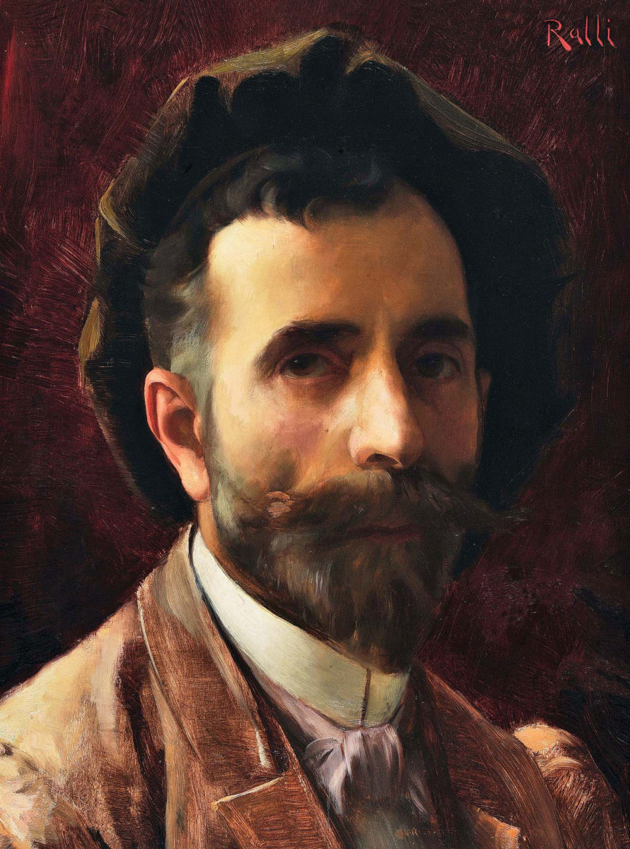 Θεόδωρος Ράλλης, «Αυτοπροσωπογραφία». Λάδι σε ξύλο, 46x38 εκ. Αθήνα, Εθνική Πινακοθήκη – Μουσείο Αλεξάνδρου Σούτζου. Kληροδότημα Θεόδωρου Ράλλη.