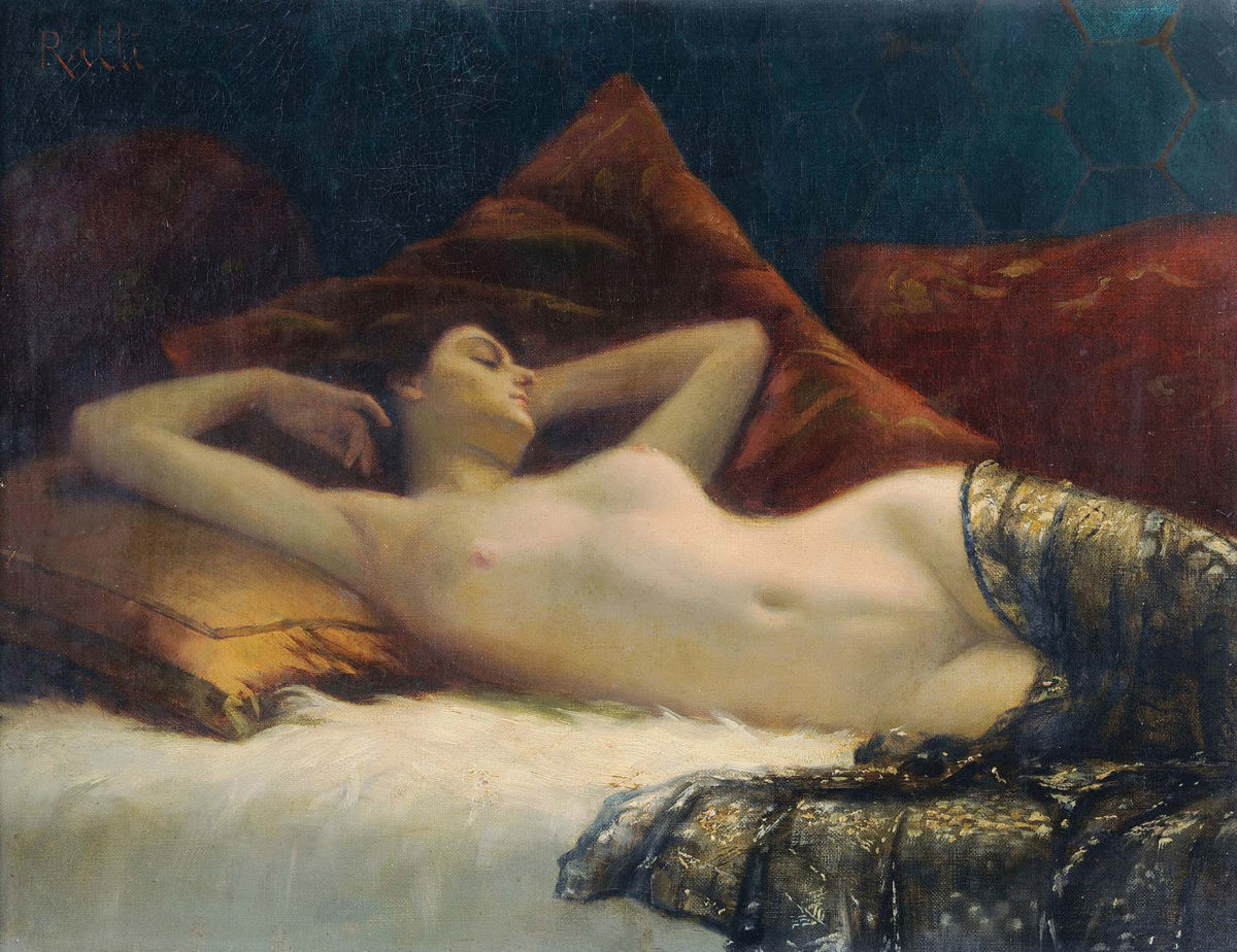 Θεόδωρος Ράλλης, «Ανάπαυση». Λάδι σε μουσαμά, 28x35 εκ. Ιδιωτική συλλογή.