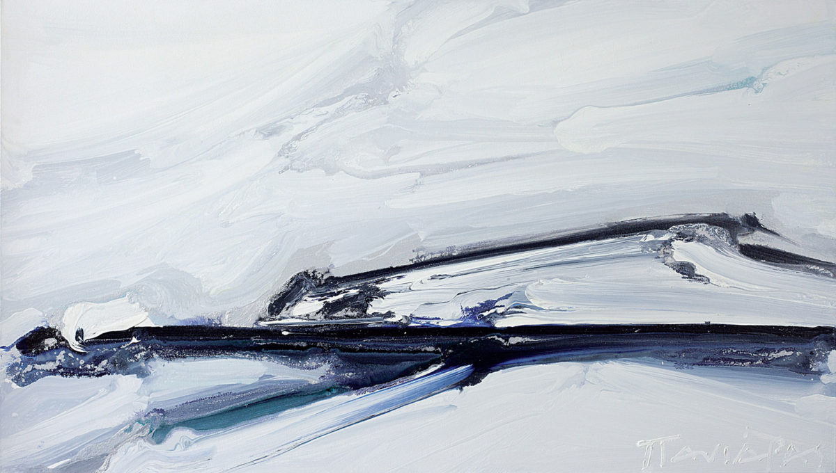 Κώστας Πανιάρας, από την ενότητα «Η θέα», ακρυλικό σε καμβά, 100x175 εκ., 2000.