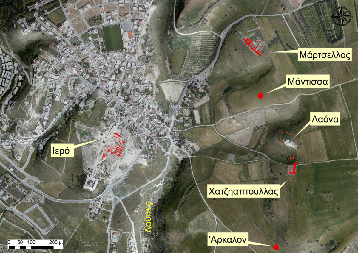 Οι ανασκαφές του 2018 επικεντρώθηκαν στο οροπέδιο Χατζηαπτουλλά, ένα χιλιόμετρο ανατολικά του ιερού της Κυπρίας Αφροδίτης (φωτ.: Τμήμα Αρχαιοτήτων Κύπρου).