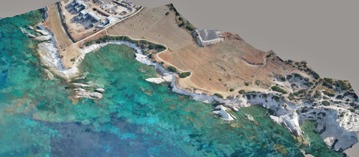 Γερόνησος: τρισδιάστατο μοντέλο της περιοχής (φωτ.: Τμήμα Αρχαιοτήτων Κύπρου).