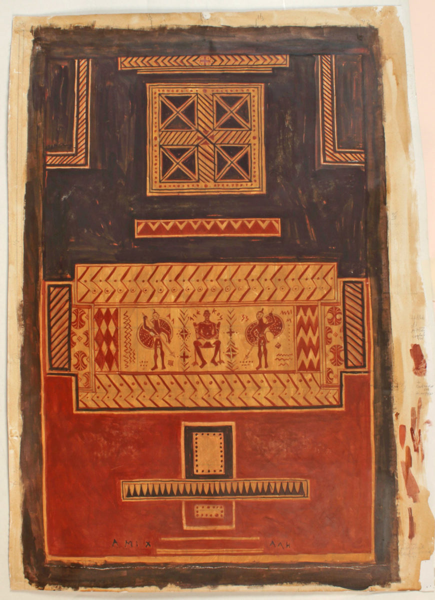 Έργο από την έκθεση «Κούρος… εκ του φυσικού» της Α. Μιχάλη στο Καφέ του Εθνικού Αρχαιολογικού Μουσείο (© Α. Μιχάλη, ευγενική παραχώρηση).