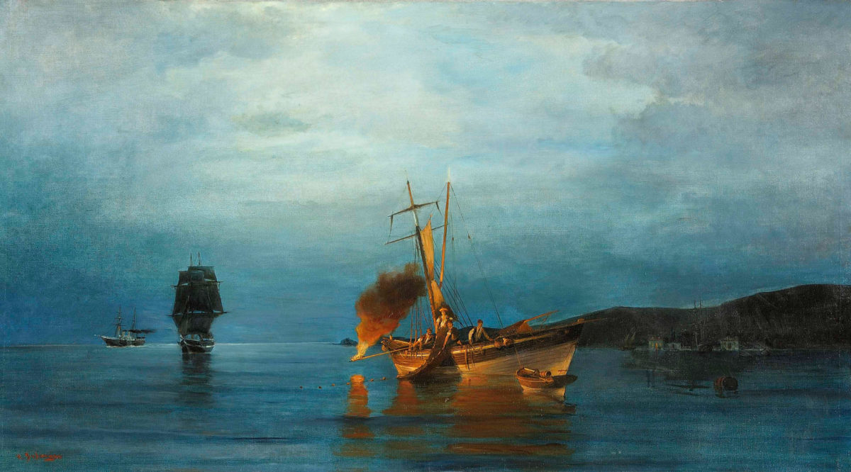 Κωνσταντίνος Βολανάκης, «Ψάρεμα με πυροφάνι».