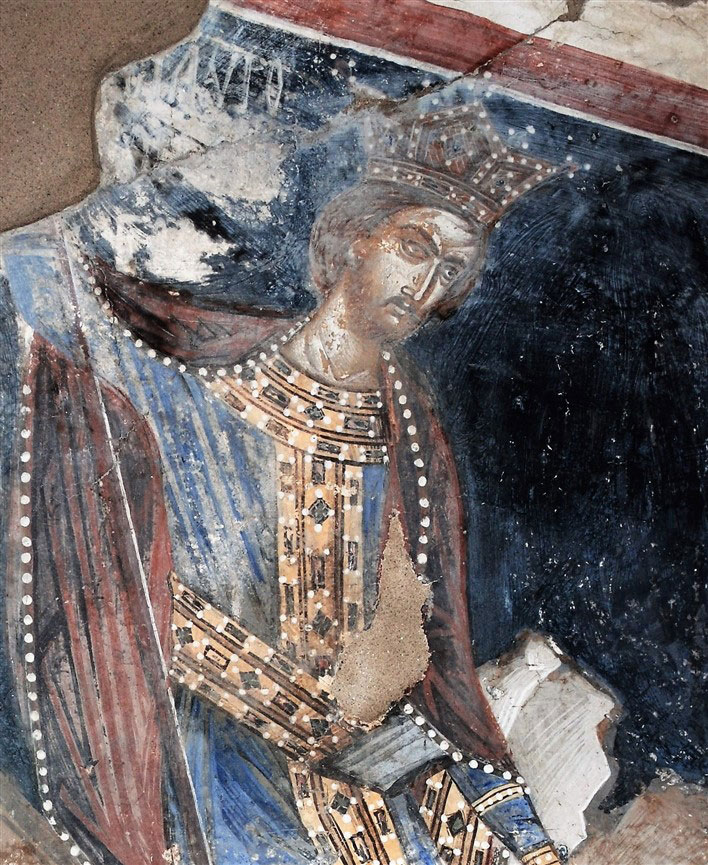 Ο Μέγας Αλέξανδρος σε τοιχογραφία του ναού (φωτ.: Εφορεία Αρχαιοτήτων Ημαθίας).