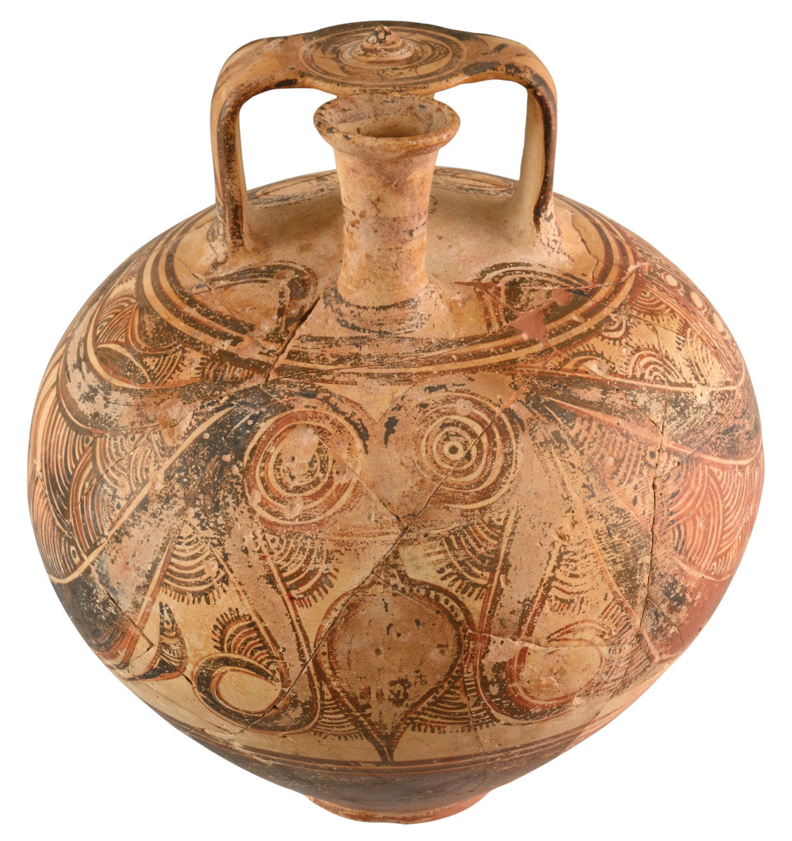 Ψευδόστομος αμφορέας με παράσταση χταποδιού από το νεκροταφείο του Καμινιού στη Νάξο (12ος/αρχές 11ου αι. π.Χ.). © Εφορεία Αρχαιοτήτων Κυκλάδων, Κ. Ξενικάκης.