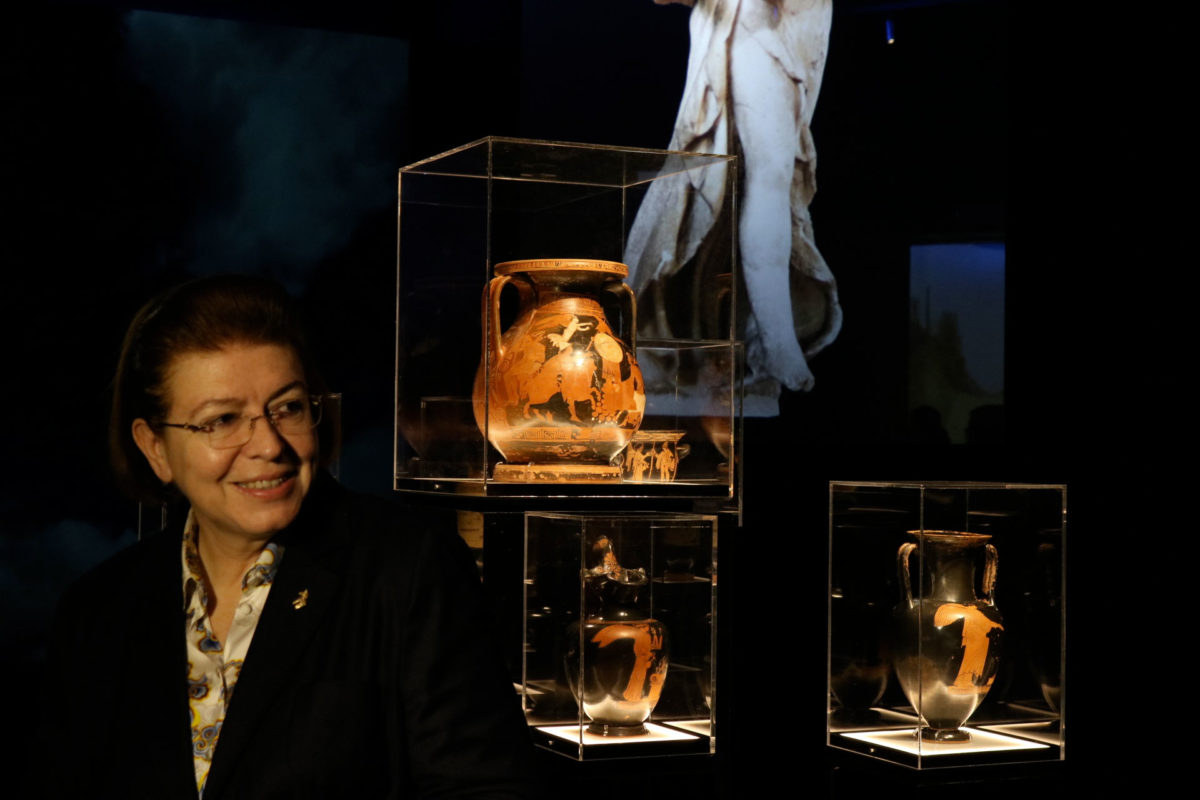 Από την παρουσίαση της έκθεσης (φωτ.: ΥΠΠΟΑ).