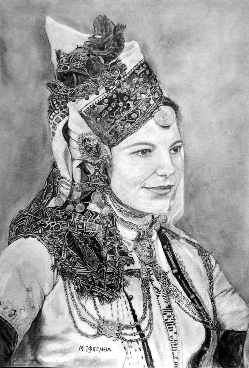 Σχέδιο από την έκθεση «Χρυσικοί και Αϋφάντρες» (φωτ.: ΜΠΣ Καλαμπακίου Δράμας).