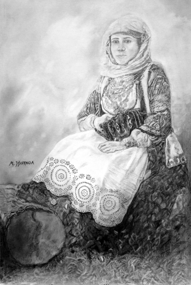 Σχέδιο από την έκθεση «Χρυσικοί και Αϋφάντρες» (φωτ.: ΜΠΣ Καλαμπακίου Δράμας).