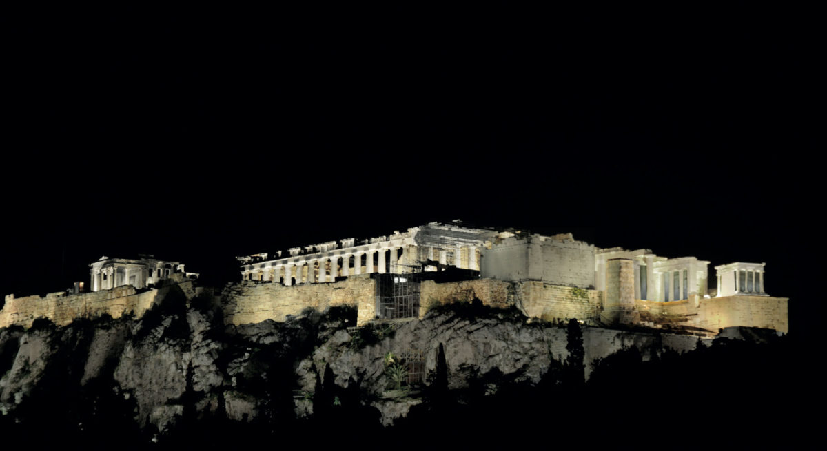 Πρόταση για το φωτισμό των μνημείων της Ακρόπολης (φωτ.: ΥΠΠΟΑ).