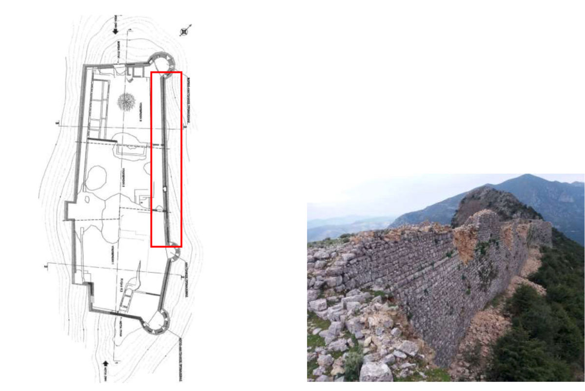 Κατάρρευση στο κάστρο της Κιάφας (φωτ.: ΥΠΠΟΑ).