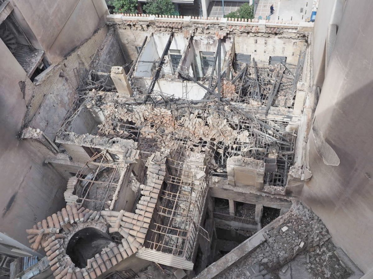 Η οικία Αλεξάνδρου Σούτσου μετά την πυρκαγιά (φωτ.: ΥΠΠΟΑ).