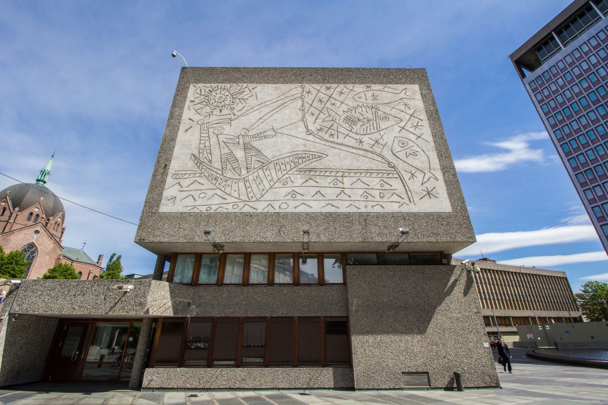 «The Fisherman», τοιχογραφία του Πάμπλο Πικάσο στην πρόσοψη του κτιρίου. Φωτ.: Felix Q Media. Πηγή: Europa Nostra.