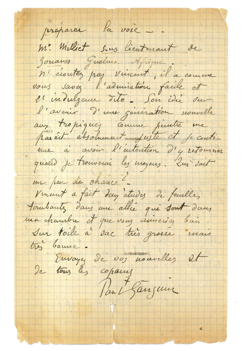 Η κοινή επιστολή του Βίνσεντ Bαν Γκογκ και του Πολ Γκογκέν (φωτ.: Drouot).