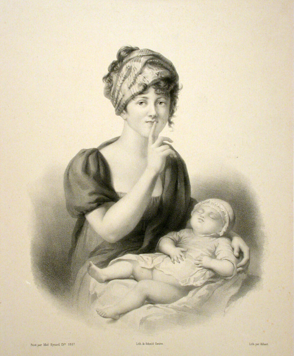 Hébert, «μητέρα με βρέφος», ασπρόμαυρη λιθογραφία (φωτ.: ΑΠΕ-ΜΠΕ).