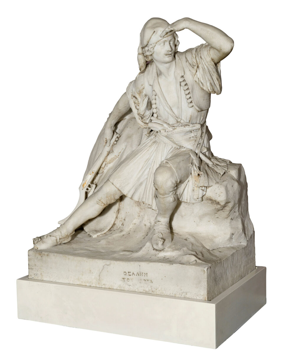 Γεώργιος Φυτάλης (1830-1880), «Ο Έλλην του 1821», 1855. Μάρμαρο. Ύψος 72 εκ., μήκος 57 εκ., πλάτος 38 εκ. Συλλογή Θανάση και Μαρίνας Μαρτίνου.